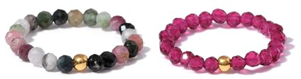 APMGONT Elastischer Naturstein Ring, Perlen Elastische Ring, Elastischer Ringe Bunt, Naturstein Stretch Rings, Kristall Perlenring, Edelstein Perle Stapelbar Ringe für Damen Mädchen