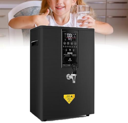 FJYAWEN Dispensador De Agua Caliente Instantáneo con Pantalla LCD Y Filtro Comercial, Hervidor De Agua Automático Montado En La Pared con Pico para Café, Hogar Y Oficina,Black-80L
