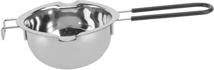 WATIIFUFU Stainless Steel Melting Pot Cover for Chocolate Cheese Butter Practical Melt Pan for Baking DIY Material Heat Resistant Silicone Handle for Wax Melting Random Color