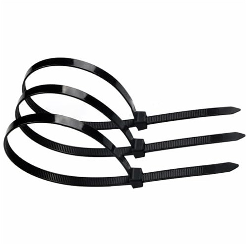 Bridas grandes de plástico industrial, 100 unidades, 7,6 mm de ancho/800 mm de largo, con tracción de 60 libras, ampliamente utilizadas en cualquier lugar, duraderas (negro)