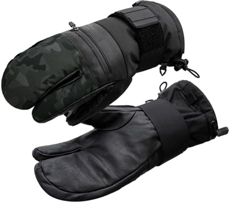 VXW High-Protection Winter Ski Gloves for Men, Waterproof & Windproof 3M Mittens with Support Palm for Skiing and Snowboard in Cold Weather(Black, Large)