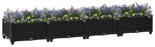 ShGaxin Hochbeet 160x40x23 cm Polypropylen, Palettenrahmen, Hochteich, Gemüsebeet, Kräuterregal Balkon, Blumenbeet, Kräuterspirale, Tomatenbeet, Pflanzhochbeet - 316529
