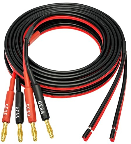 CNCESS Banana Plug to Bare Wire Cable, 14AWG, 6 ft, 2-Pack