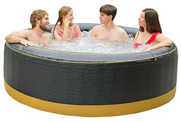 Wellness Point MSPA Whirlpool Exotic Bañera de hidromasaje hinchable para 6 personas, 204 x 204 x 70 cm, 138 chorros de masaje, PVC, calentamiento PTC hasta 42 °C, desinfección con ozono, panel de