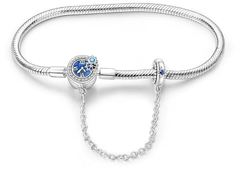KUNSIR Joyería Pulsera de Mujer plata 925 Compatible con Abalorios, Serpiente Pulsera Compatible con Pandora Abalorios,Los Mejores Regalos para Chicas
