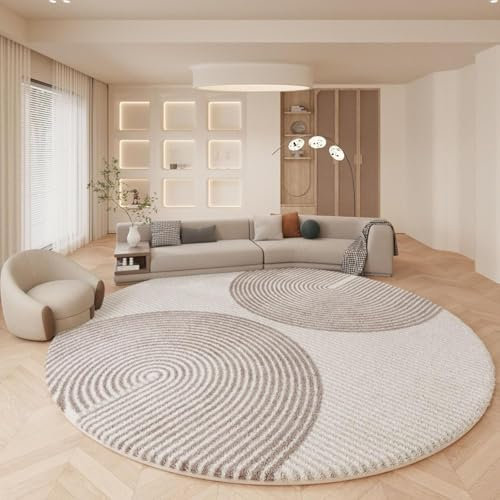 Tapis Rond en Vinyle-Imitation Carreaux de Ciment-Antidérapant Salon Salle de Bain Cuisine Sol-Épaisseur 0,6 Mm-Ensemble,100cm,7,120 * 120CM
