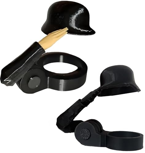 fufupaw 2 Stück Bierflaschen Helm, Soldat Salut Bierflasche Helm, Bierhelm, Flaschenverschluss Helm, Schwarzer Salut Bierflaschen Helm Für Ausgehen, Unternehmen, Zuhause, Schule, Geschenk Und Bar