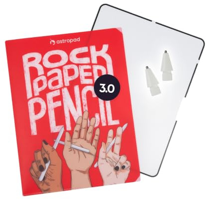Astropad Rock Paper Pencil v3.0 - Papier Displayschutzfolie für 11 Zoll iPad Pro (Gen 1-4) oder 11 Zoll iPad Air (Gen 4-5) + Apple Pencil Tips Ersatz 2 Pack - Kompatibel mit Apple Pencil 1./2nd Gens