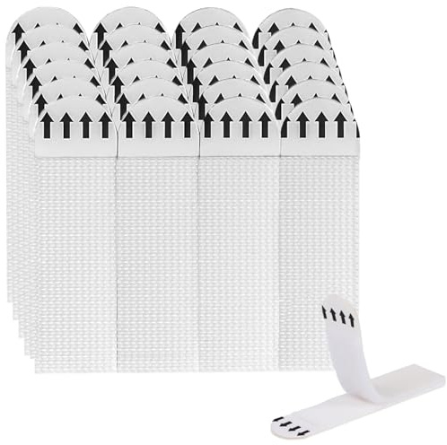 FAINCA 25 Stück Klettverschluss Selbstklebend 93 X 19 mm Klettband Selbstklebend Extra Stark Kein Lochen Erforderlich Klettband für Fliegengitter Keine Rückstände für Waschtische Autozubehör