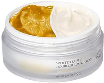 Trufa Blanca Doble Ser-um Y Crema, Crema Nutritiva Para La Cara, Loción Hidratante Para La Piel, Con Efecto De Brillo, Hidratación Profunda, 70 G, Para Diariamente, Viajes, Cumpleaños, Halloween, Año