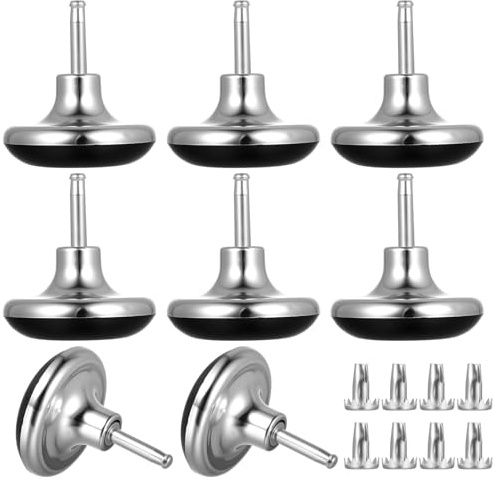 qiwuhai 8 Pcs Bed Castors, Bed Legs Gliders, Furniture Legs, Mushroom Shaped Replacement Furniture Feet with Metal Inserts for Divan Beds Sofa Footstools Chairs Feet Leg Glides Castors Wheels