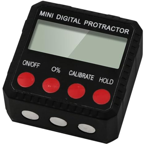 Ciieeo Mini Goniometro Elettronico Angolare Magnetico Display Lcd, Inclinometro Digitale Portatile e Scatola di Livello Digitale per Misurazioni di Precisione in Edilizia, Meccanica