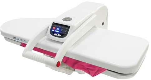 26 Dampfbügelpresse 1600W Intelligente Bügelmaschine 120g/min Dampfpresse mit Touchscreen und 5 Stofffunktionen Dampf-Bügelpresse für Bügeln Sie Wäsche, Bettwäsche und Nylon (Weiß)
