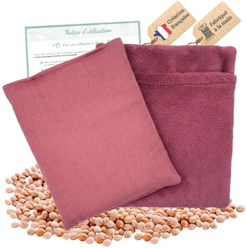 Cuscino riscaldante a microonda con noccioli di ciliegia, con fodera in peluche lavabile, sollievo per bambini anticolica, regole dolorose, cervicali, schiena, naturale e biologico (rosa)