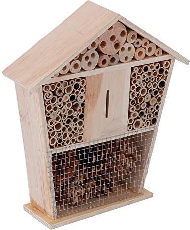 AMONIDA Trädgårdsskötsel Träinsektshus Slitstarkt Bihotell för Utomhusdekoration 25 X 22 X 6,5 Cm