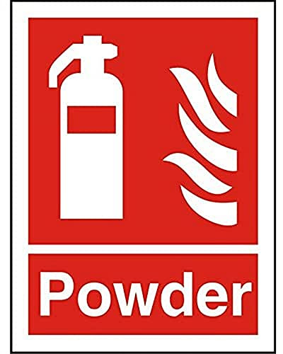 Seco Fire Extinguisher, Fire & Powder Sign, 150mm x 200mm - 1mm Semi Rigid Plastic