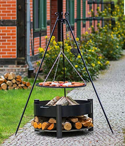 Set - Schwenkgrill 1,80m mit Kurbel incl. Ø50cm Grillrost und Ø60cm Feuerschale 325