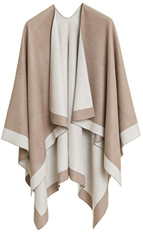MELIFLUOS DESIGNED IN SPAIN Châle Wrap Poncho Ruana Cape Cardigan Chandail Ouvert devant pour l'Automne Hiver (PC01-15)