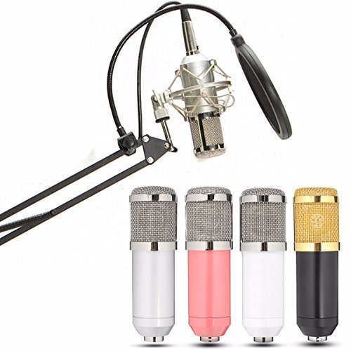 masunn BM de 800 condensador Micrófono Professional Studio Sound Recording con Boom Stand Pop Filtro