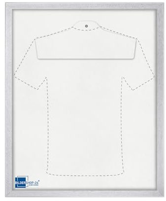 Bildershop-24 Objektrahmen Trikotrahmen aus Massivholz VARIO36 WM inkl. Bügel, Deutschland Banner und Passepartout 70x100cm Silber matt (lackiert) Geschenk Papa Freund