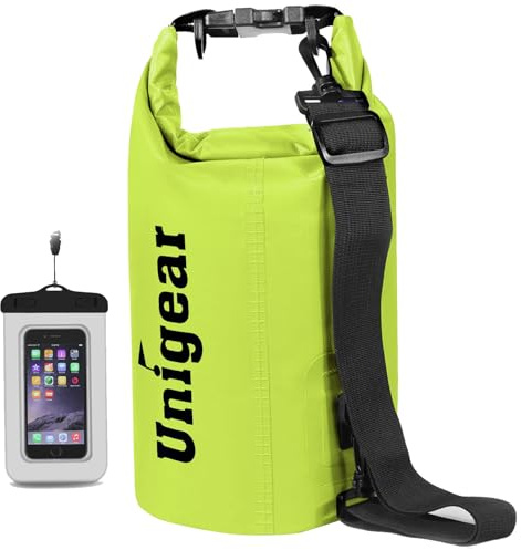 Unigear Vattentät väska (2L/5L/10L/20L/30L/40L/55L), torrväska | Vattentät havsväska med telefonväska för kajak SUP fiske camping och vattensporter; utomhus och resor