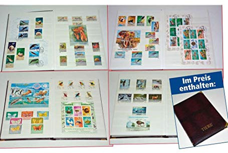 Goldhahn Motiv Tiere plus Album Briefmarken für Sammler