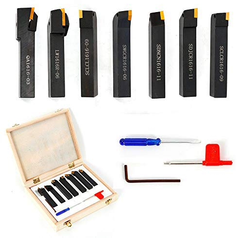 Drehstahl Satz 7-tlg Drehmeißel Set Drehwerkzeug Rehmeißelsatz für Drehmaschine 16mm