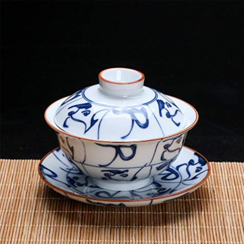 Porcelana Azul Y Blanca Sopera China De Gaiwan Taza De Té De CeráMica Platillo Tapa De La Taza Taza De Gaiwan Taza De Té 140Ml, Estilo 8