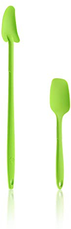 Kochblume Geizhals Set, Restelöffel, Flexlöffel S | Premium Premium-Silikon & BPA freimit Edelstahlkern | In der bunten Box (Limette, 2er Set)