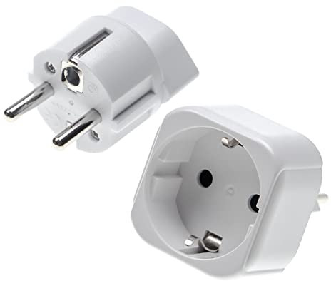 vhbw 2x spina da viaggio adattatore tipo J, SN 441011 (da spina euro/spina svizzera a presa euro/presa svizzera) - Adattatore da viaggio, bianco,