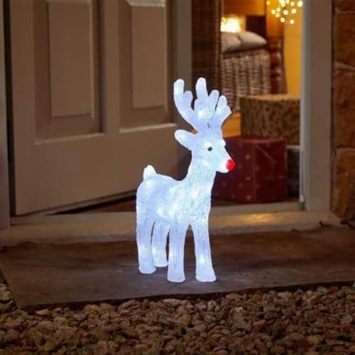 Marco Paul Große LED-Weihnachts-Rentier-Dekoration, batteriebetrieben, beleuchtete Figur mit Auto-Timer, für drinnen und draußen, festliche Weihnachtsdekoration