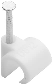 DEBFLEX 700408 Cable Tie - Electric Cable Attachment and Connection - Fixing Nail - Wire Tie Diameter 8-12 mm White Pack of 25