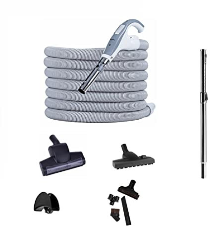 Zentralstaubsauger HouseVac Ultra Zubehör Kit9 Teile; Saugschlauch mit Handgriff Teleskopstange Umschaltbare Bodendüse Fugendüse Set zur gründlichen Reinigung (10.5m)