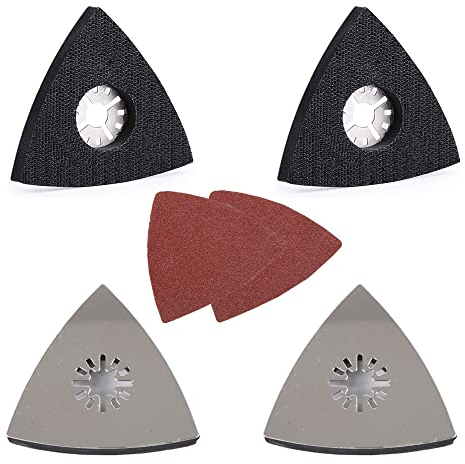 LIANCHEN 4 pezzi Piastra di Levigatura Utensile Multifunzione Utensili Piastra Di Levigatura Accessori Accessori per Utensili Oscillanti Piastra Strumenti di levigatura per Legno Metallo Dura 80 mm