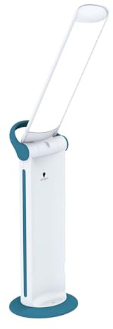 Daylight Twist 2 Go™ - Rechargeable & Portable Lamp with Easy Twist Shade (6,000K LED, 3 Brightness Levels, Up to 8Hrs Battery Life) - Perfect for Crafts, Reading, Work & Everyday Tasks (Teal/White)