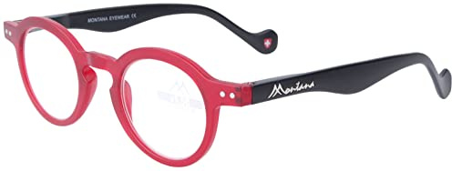 Kunststoff-Lesebrille MR69 von Montana Eyewear mit hochwertigem Federscharnier Rot + 1,50 dpt
