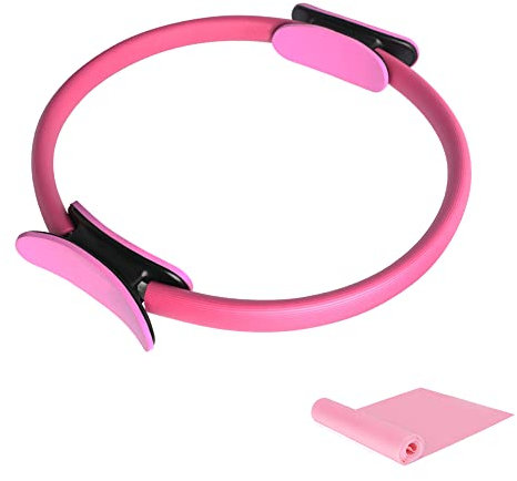 LTLCLZ 2Pcs Training Muskelpilates Ringstärke Gummibänder Training Ring Fitnessbänder Für Sport Yoga Set Accessoires Übungsgeräte,Rosa