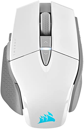 Corsair M65 RGB ULTRA WIRELESS, Tunable FPS Wireless Gaming Mouse (Sub-1ms SLIPSTREAM WIRELESS Technology, MARKSMAN 26,000 DPI Optical Sensor, Up to 120 hours of Battery Life) White
