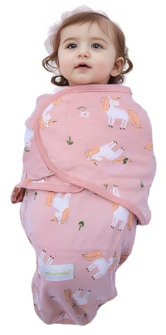 Baby Pucktuch Babydecke 100% Baumwolle Baby Pucksack Puckschlafsack Geschenkset für Junge Mädchen Unisex Neugeboren (Rosa, L)