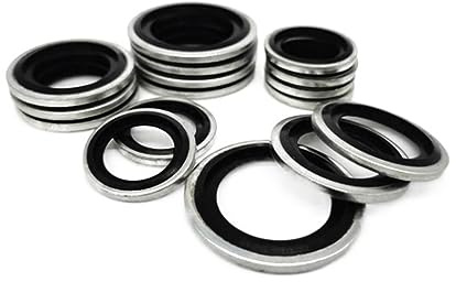 EdvenA Metrisch M6/8/10/12/14/16/18/20/22/24/27/33 Dichtscheibe Dichtring Dimensionsserie Selbstzentrierendes Metall und NBR (Nitril) (Color : A, Size : M6 50pcs)