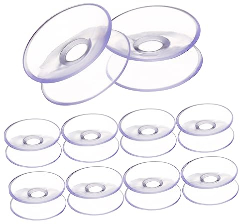 BUGUUYO 10stücke Doppelseitige Saugnäpfe Transparent Pvc Stark Haftend Für Glasfenster Glastisch Spiegel Flexibel Vielseitig Verwendbar