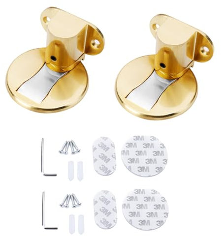 Türstopper Keil Einstellbar Kein Bohren Erforderlich Vom Boden Bis Zur Decke Reichender Türstopper Magnetische Türberührung Heimgeräusche Schlafzimmer Unsichtbare Tür 2Stück Gold