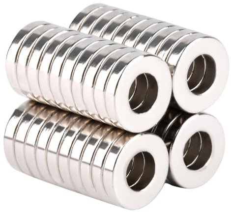 MIN CI anelli magnetici magnete al neodimio extra forte, 5x2 mm magnete con foro 10 mm anello rotondo piccolo magnete anello magnetico piatto potente 40 pezzi