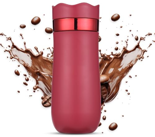SIMBAE Portable French Press Travel Mug 320ml/11oz Stainless Steel Double Wall Insulated Coffee Maker for Ground Coffee and Tea Leaves On-The-Go Use No Leak Hot/Cold Brew Coffee Press