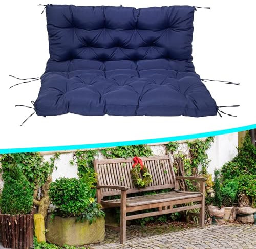 DLLDLGG 3 Seat Swing Cushion Replacement Glider Pad Anti-Fading Waterproof, 4'' Thick Outdoor Furniture Porch Swing Cushions with Ties for Porch,Patio,Outdoor,Backyard and Garden