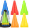 TNOMSNO Cônes de Signalisation 18cm, Cônes d'Entraînement avec Sac de Transport Plots Entrainement, Plots de Marquage pour Football Cône, pour Sports, Jeux, Panneau de Signalisation (12)