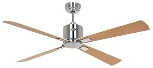 CasaFan ECO NEO III 132 WiFi Deckenventilator - Energiesparender & leiser Ventilator mit hochwertigen Holzflügeln | 6 Geschwindigkeiten inkl Fernbedienung | für Räume bis 25 qm & Schrägen bis 23°