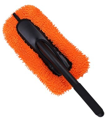 HAPINARY Brosse de Nettoyage pour Nettoyer Les Zones Difficiles D'accès pour Voiture en Chenille Orange Outil Portable Endroits en Hauteur, Maison Cuisine
