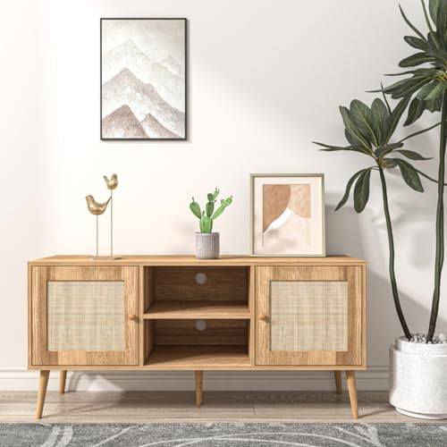 CONCEPT USINE Buffet CANGE Effet Cannage Bois 120 cm 5 Pieds