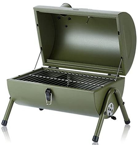 Barbecue à Charbon Portable, Barbecue à fumoir, Barbecue de Cuisine en Plein air, Barbecue de Camping, Barbecue à Charbon pour Patio et arrière-Cour (Couleur : Vert, Taille : 42 x 29 x 37 cm)